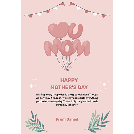 Love You Balloons Mother's Day eCard